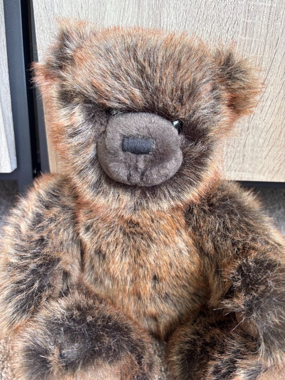 Restoration Hardware Baby & Child Brown Faux Mink Jointed Teddy Bear Plush 12"